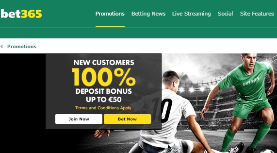 Бонусы БЕТ 365