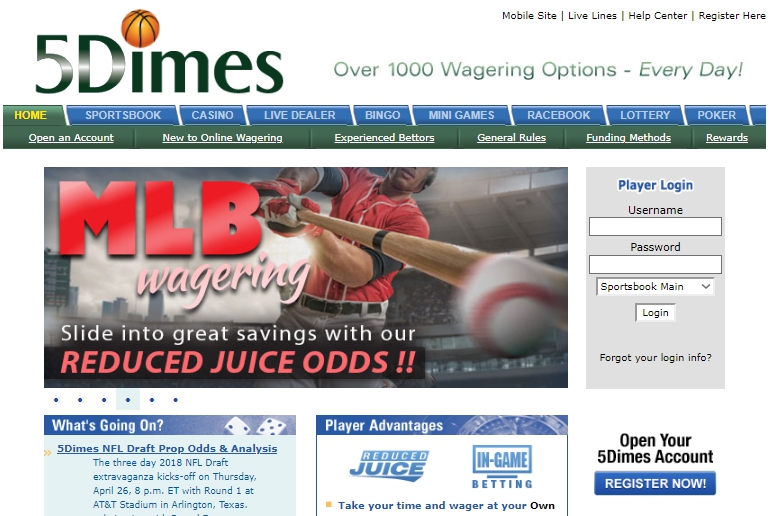 Официальный сайт 5Dimes