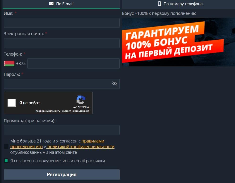 Регистрация bison