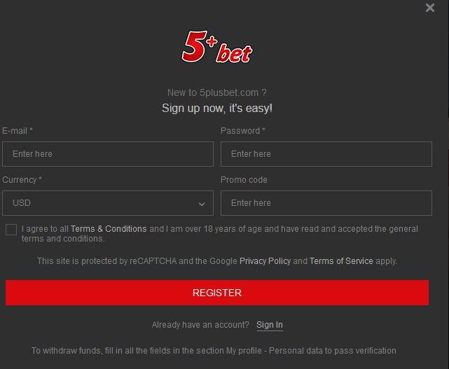 регистрация 5 плюс