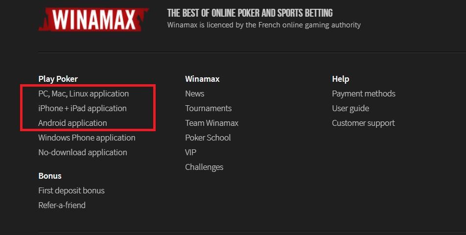 Винамакс приложения